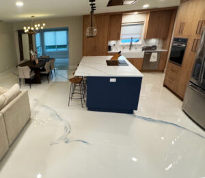White Epoxy Floor in Home